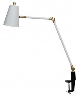 House of Troy AR403-WT-SB Aria Clamp-on Desk Lamp